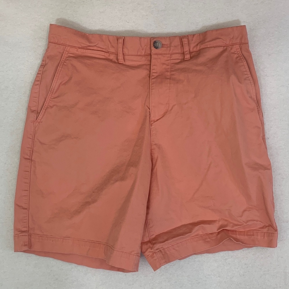 Lacoste Chino Shorts Mens 32 Coral 8"Regular Fit Cotton Stretch Crocodile Logo‎
